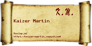 Kaizer Martin névjegykártya