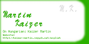 martin kaizer business card